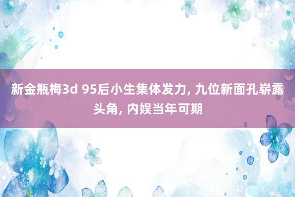 新金瓶梅3d 95后小生集体发力， 九位新面孔崭露头角， 内娱当年可期