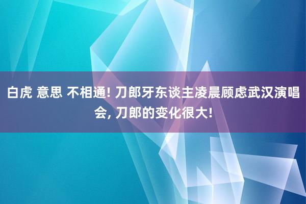 白虎 意思 不相通! 刀郎牙东谈主凌晨顾虑武汉演唱会， 刀郎的变化很大!